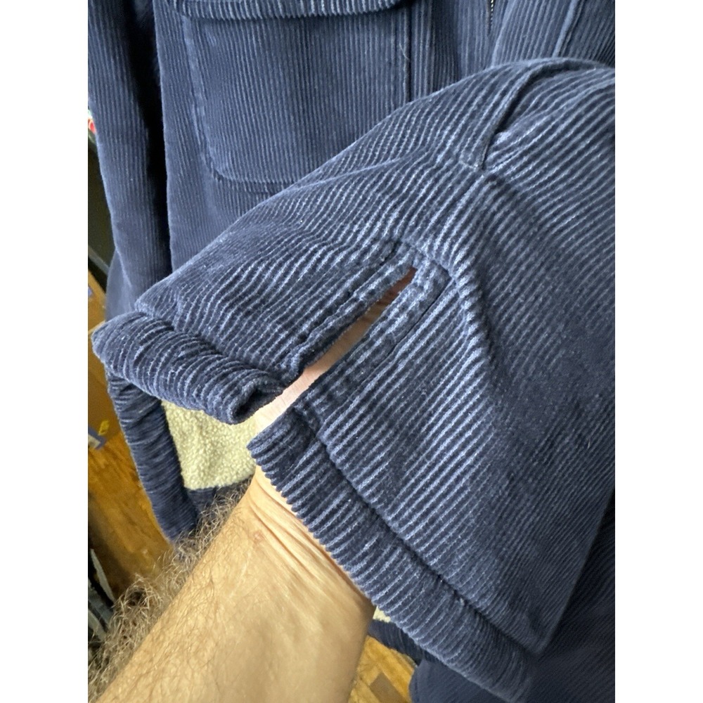 Vintage High Sierra Corduroy Sherpa Lined Jacket Chore Coat Workwear Navy L - Picture 12 of 13